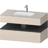 Duravit Einbauwaschtisch-Möbel-Set Qatego 100x55x60cm, gra m/ta matt, Konsolen-Waschtischunterbau