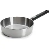 Norbert Woll Woll, Logic Steel Hochrandpfanne, Ø 24 cm, 7 cm hoch, 2,7 Liter, mit abnehmbarem Stiel, Induktion