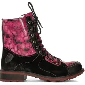 MACIEJKA Damen Schuhe aus drei Echtlederarten, Pink/Schwarz, leicht gefüttert, abgerundete Spitze, Modell 0706115008