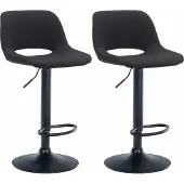 CLP 2er Set Barhocker Camden Stoff chrom - schwarz