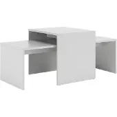 Vicco Couchtisch-Set Donat Weiß 100 x 48 cm ,2 Teile, Model 55392