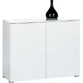 Bega Kommode - Weiß matt - Weiß Hochglanz - B 100 cm - 2 Türen