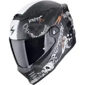 Scorpion Integralhelm COVERT FX SKULLZ Mattschwarz Grau Gold größe M