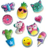 SES Creative 01133 Gips Gießen Bastelset Fröhliche Figuren, Kinder Bastelset, Guss-/Mal-Set für Kinder, 5 Jahr(e), Mehrfarbig