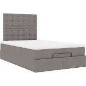 Syfax Ottoman-Bett mit Matratze Taupe 120x200 cm Stoff