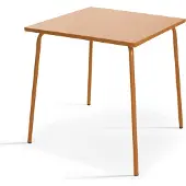 Oviala Quadratischer Gartentisch aus Metall Karamell - Palavas