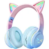 Avizar , Bluetooth Kopfhörer Leuchtende Katzenohren, Blau