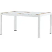 Venture Home Gartentisch Togo Rechteckig Weiß aus Teakholz und Aluminium 150x90x75 cm
