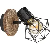Globo Wandleuchte Innen Wandlampe schwarz Holz Wohnzimmer Schlafzimmer 54017W-1
