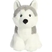 Aurora World Aurora, 35046, Eco Nation Husky Hund, 20cm, Plüsch, Grau & Weiß, Tierdruck, S