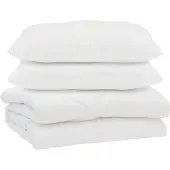 vidaXL Bettdecke mit Kissen 3 pcs Weiß Mikrofaser