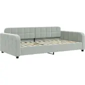 Syfax Tagesbett Hellgrau 100x200 cm Samt