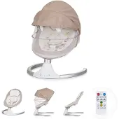 Chipolino Babywippe Brida, Fernbedienung Moskitonetz, Kissen, Plschtiere, Timer beige