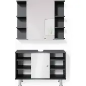 Vicco Badmöbel-Set Fynn Anthrazit 2 Teile, Unterschrank 80 cm, Model 34721
