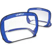Relaxdays Pop Up Tor 2er Set, selbstaufstellende Fußballtor, Minitore mobil mit Tragetasche, 80 x 120 x 80 cm, blau