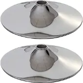 Mendler 2er-Set Fußplatte Fuß Fußteller für Barhocker Loungesessel, chromoptik Ø 45cm