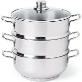 Excelsa Dampfgarer 4 Stück Cooking Tower Sthal Silber