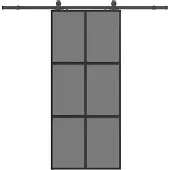 Syfax Schiebetür mit Beschlag Schwarz 90x205 cm Hartglas