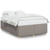 Syfax Bettgestell ohne Matratze Taupe 140x200 cm Stoff