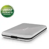 Fantec ALU-25U3, externes 2.5"-SATA-Gehäuse, USB 3.2, Aluminium, silber