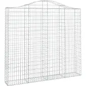 vidaXL Gabione mit Hochbogen 200x30x180/200 cm Verzinktes Eisen