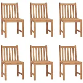 vidaXL Gartenstühle 6 Stk. mit Kissen Massivholz Teak