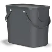 Rotho Mülltrennsystem 25L Albula - Mülleimer 40,0 x 23,5 x 34,0 cm - Abfalleimer Kunststoff mit Griffen - Müllbehälter mit Deckel und Aufklebern