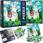 Roter Käfer "Süsse Lama" Puzzle Mit Kaktusen Für Kinder Und Erwachsene 260 Teile