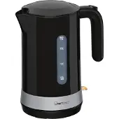 Clatronic Wasserkocher 1,8L mit verdecktem Edelstahlheizelement | Kettle mit herausnehmbarem Kalkfilter & verriegelbaren Deckel | Einhandbedienung | 2200W | Wasserkocher weiß | WK 3452
