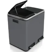 Karat Tretmülleimer Felix Trennsystem Dunkelgrau 2 x 15 Liter (30 Liter)