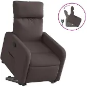 Syfax Relaxsessel mit Aufstehhilfe Dunkelbraun Stoff