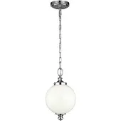 Elstead Lighting Parkman Zeitgenössische Aufhängung Stahl Poliertes Nickel Glas 1 Licht E27
