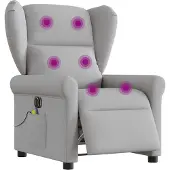 Syfax Massagesessel Elektrisch Wolkengrau Stoff