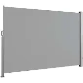 Floordirekt Alu-Seitenmarkise Sichtschutz & Sonnenschutz für Balkon, Terrasse & Garten, UV-beständig, witterungsbeständig, Hellgrau, 180x450 cm