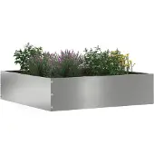 vidaXL Raseneinfassung Silber 50 x 50 x 13 cm Verzinkter Stahl