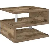 Dmora Couchtisch Gianni 55x55x41h cm Braun, Mehrstufig