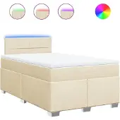 Syfax Boxspringbett mit Matratze Creme 120x190 cm Stoff