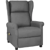 vidaXL "im " Massagesessel - Loungesessel - Hellgrau Stoff - Massagesessel A357