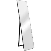 En.casa Standspiegel Barletta 150x35 cm Ganzkörperspiegel rechteckig Ankleidespiegel kippbar neigbar Schwarz