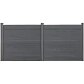 Neu.holz WPC Gartenzaun Grau mit Pfosten Sichtschutz Windschutz Lamellenzaun Zaun 165x314cm [.holz]