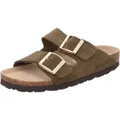Rohde Damen Pantolette aus Veloursleder mit verstellbaren Schnallen Alba 5590, Größe:41 EU, Farbe:Grün
