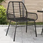 vidaXL Design Gartenstühle 2 Stk. Schwarz Poly Rattan, Gartenstühle 2024 Neu