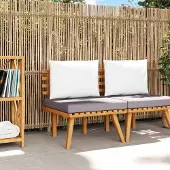 vidaXL "im Angebot" Gartenstuhl mit Kissen Massivholz Akazie - Stapelsessel CC20072