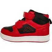 Kappa Kinder-Mädchen-High-Top-Sneaker Rot-Schwarz, Farbe:rot, EU Größe:25