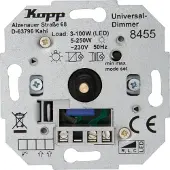 Kopp Universal Druckwechsel-Dimmer 8455 Sockel für LED 3-100 Watt, Glühlampen 10-250 W