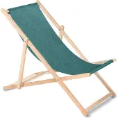 Greenblue Liegestuhl aus Buchholz ohne Armlehne Sonnenliege Gartenliege 110kg Türkis melange