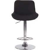 CLP Barhocker Lentini Stoff drehbar mit Höhenverstellung schwarz Gestell Farbe chrom