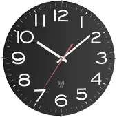 TFA Funk-Wanduhr Batteriebetrieb 31cm schwarz