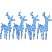 vidaXL LED-Rentiere 4 Stk. Blau 160 LEDs Acryl