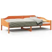 vidaXL Massivholzbett ohne Matratze Wachsbraun 80x200 cm Kiefernholz